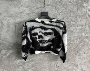 Erkek Tasarımcı Sweaters Erkekler Giyim Örgü Gömlek Kazanma Kaşmir Kaşmir Uzun İnce Fit Katlar Tek Serçe Toka Tiftik Kafatası İskeleti 7758476