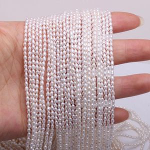 Braccialetti di perle d'acqua dolce naturali con perline di alta qualità a forma di riso, perline sfuse per realizzare gioielli, braccialetti, collane, accessori fai da te