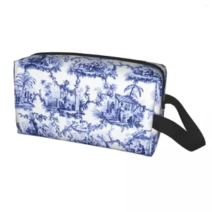 Sacchetti cosmetici Fashion blu e bianca Delft Chinoiserie Toile Travel Wake Borse per le donne Makeup Beauty Storage Dopp Dopp Kit