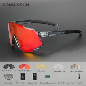 Óculos de sol Comsaxsun Óculos de sol esportivos polarizados com 5 lentes intercambiáveis ​​masculino de ciclismo de ciclismo correndo óculos de sol de pesca 2