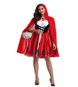 Red Hat Ladies Girl Cospy Wear Claok Dresses Halloween Party Club Dresses Festival Tema Costume8521043