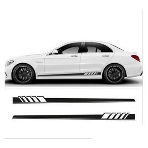 Bilklistermärken Nya 2st/set Edition Side Kirt Decoration Sticker för Benz C Class W205 C180 C200 C300 C350 C63 AMG Drop Delivery Automo DHD8F