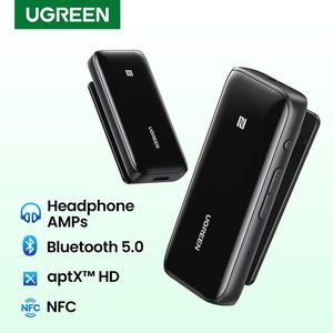 الموصلات ugreen Bluetooth 5.0 مستقبل USB DAC 3.5mm لاسلكي سماعة رأس مكبر صوت NFC APTX HD QCC3034 Bluetooth 5.0 محول