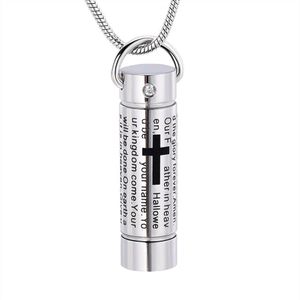 IJD2207 New Design Tube Cremation Necklace Memorial Urn LOCKET Funeral Ashes Holder Keepsake Stainless Steel Jewelry235G