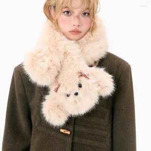 Eşarp Japon tatlı kız sevimli küçük köpek yavrusu eşarp kadın sonbahar ve kış sıcak kürk moda kadın moda aksesuarları