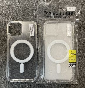 Capa magnética transparente de acrílico transparente para iphone 15 14 13 12 11 pro max mini xr xs x compatível com carregador sem fio capa de telefone