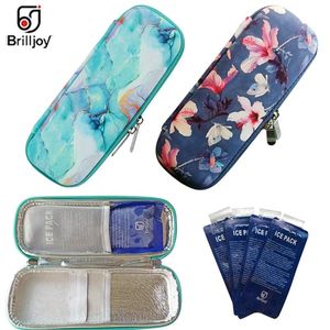 Väskor Brilljoy Eva Insulin Cooler Bag Portable Isolated Diabetic Insulin Medicine Travel Case Cooler Box Aluminium Foil Small Ice Påsar