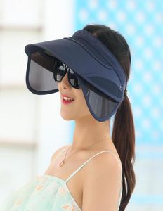 قبعات واسعة الحافة 2021 قابلة للسحب قابلة للسحب الإناث الصيف شمس فارغة أعلى قبعة ركوب في الهواء الطلق قبعة رياضية UV
