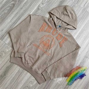 Mens hoodiepuff tryck Rhode Women's Hoodie 1 1 Bästa kvalitet Retro Extra stor tröja med dragkedja Hooded Label