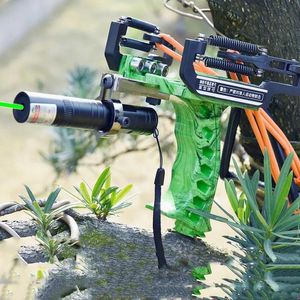 Slingshots Outdoor Laser Slingshot Hunting Slingshot Catapult Powerful Laser Slingshot For Catch Fish Professional Crossbow Hunting Caza