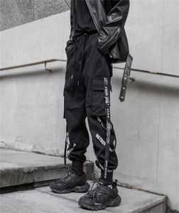 Houzhou Black Cargo Pants Men joggers lastbyxor för män som jognar japanska streetwear hiphop hippie techwear gothic band 2113305048