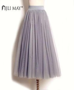 Długa dorosła tiulowa spódnica ślub Maxi 3 warstwy Czarne białe elastyczna plisowana siatka Midcalf Tutu Women Summer Elecarty3224274