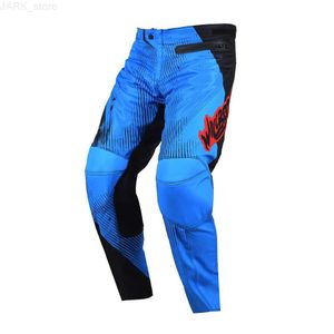 Abbigliamento motociclistico MX Dirt Bike Offroad Pants Pantaloni di motocross Willbros Sprint Race Street Moto Moto Blue Pants Menl231223