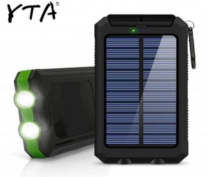 2020 30000mAh Solar Power Bank Dual USB Powerbank Waterproof Battery External Portable Charging with LED Light 2usb Powerbank 7414782