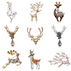 Brooches Christmas Deer Brooch Enamel Reindeer Sika Cute Beautiful Animal Pin Winter Jewelry Pins Year Gift Collar