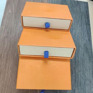 Orange Retail Geschenkverpackung Schubladenboxen Kordelschnüre Taschen Kartenzertifikat Booklet Tasche für Schmuck Halsketten Armbänder 317J