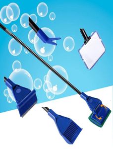 5 in 1 Aquarium Cleaning Tools Aquarium Tank Clean Set Fish Net Gravel Rake Algae Scraper Fork Sponge Brush Glass Cleaner C10074974712