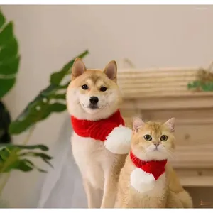 Dog Apparel Pet Scarf Christmas Holiday Cat Bib Party Big Warm Atmosphere Year Bright Red Festive Furry Cute Accessories