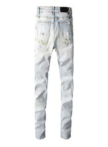 Modna nowoczesne dżinsy męskie Slim Style Spaski Mans Summer Design Farba Umyj solidne spodnie motocyklowe2597559