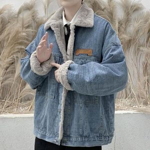 Con cappuccio maschile autunno e inverno coreano Street uomini donne alla moda giacche di jeans personalizzate coppia hip hop sciolte retrò casual top harajuku