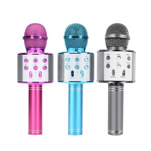 Microphones Bluetooth Wireless Microphone WS858 Handhållen Karaoke Mic USB KTV Player Bluetooth Högtalare Record Music Microphones WS858