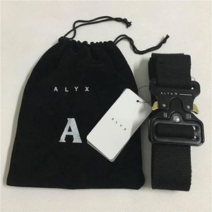 Alyx Belt 128 см модной ремень безопасности мужчины Женщины американские горки блэк -метал кнопки Canvas alyx284g