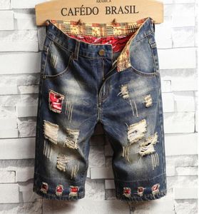 Men's Shorts Unique Mens Ripped Denim Shorts Vintage Fashion Designer Washed Knee Length Jeans 2019 Scratched Hip Hop Short pants Trousers 7829211908