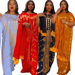 Abbigliamento etnico Abiti da sera africani per stampato in raso Abaya Women Muslim Boubou Dashiki Maxi Dress Turchia Dubai Kaftan Arabica Arabica con