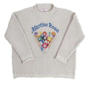 NOWOŚĆ 23SS MĘŻCZYZN SWARKI RAMPER MARTINE Rose gruba igła marka mody Crimped dzianin pullover w stylu bilardowy Sweter męski męski