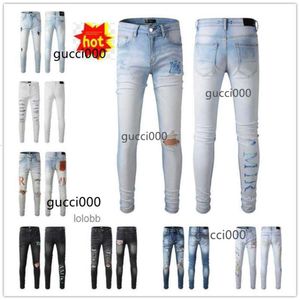 Amirly Amari Amri Amirirly Am Ami Ri Jeans Am10 New Arrivals AM Luxury Designer Denim Jeans Holes Jean CoolGuy Biker Pants Man Clothes＃035 9H90