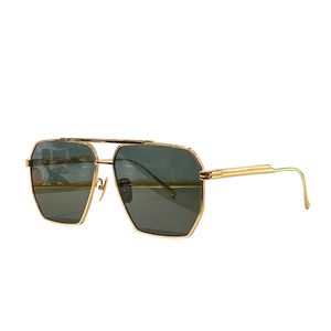 Nuovi occhiali da sole Designer semplici per donne e uomini Frame metallico UV400 Lenti protettivi BV1012s Popolare FullFrame Mens Retro Eyewear Gold Gold Verdi Vieni con Box