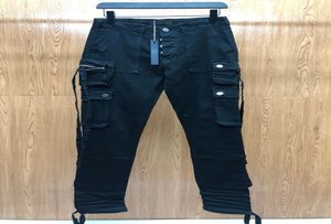 Mens Nyaste modedesigner Jeans Högkvalitet Cotton MultiCocket STITCHING Designlastbyxor Mens Luxury Black Jeans7210576