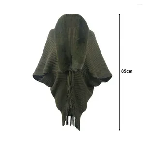 Halsdukar afton klänningar sjal imitation kashmir tjock plysch tassel öppen stitch cardigan faux päls fast färg hals för kvinnor