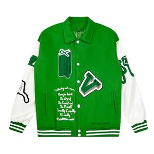 Louiseity Designer Off White Jacket Varsity Jacket Amires Jacket Baseball Coat Fashion Womens Letterman Jackets Embroiderd Letter Jacket Single 918