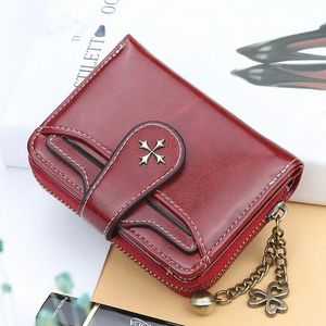 Portafogli donne e borse in pelle in pelle per la borsa corta hasp borsetta per piccole schede di cartoncino blu frizione rossa nuove donne portafoglio h4ko##