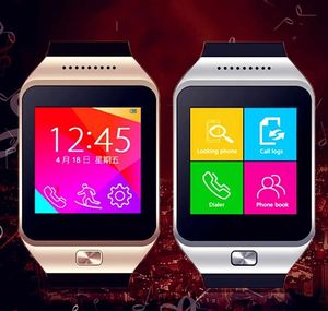 Relógios SmartWatch mais recente DZ09 Bluetooth Smart Watch com cartão SIM para Apple Samsung iOS Android Cell Phone 1,56 polegada 20pcs DHL grátis