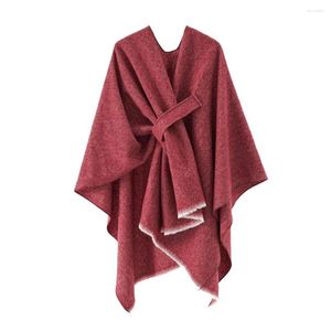 Scarves Thickened Winter Scarf Cozy Women's Fall Shawl Thick Warm Retro Cardigan Cold-proof Windproof Cape Blanket For Shoulder