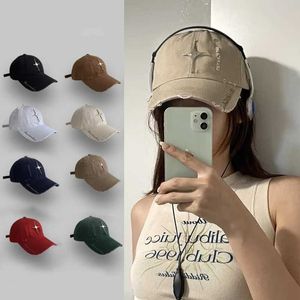 Boll Caps Euramerican Ins Cross Star Cotton Baseball Cap Women Korean Version Hip-Hop Rap Alphabet Brodery Cap Trendy Man Y2K Girls J231223