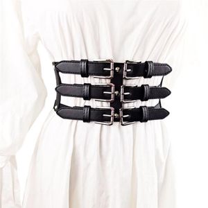 Bälten Retro midjedekor Harness Belt Fashion Body Chain Black Goth Justerbara smycken för kvinnor och flickor306J