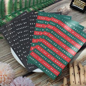Gift Wrap Kscraft 8Sheets Christmas Junk Journal Sentiments Stickers för scrapbooking DIY PO Card Making Paper Crafts