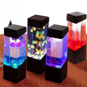 Led Jellyfish Tank Night Light Color Changing Table Lamp Aquarium Electric Mood Lava Lamp For Kids Children Gift Home Room Decor227g