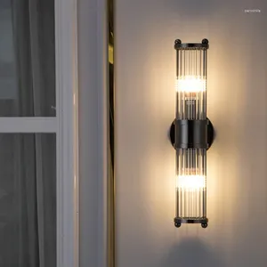 Duvar lambası Fener Sconces LED Işık Dış Cam Mumlar Uzun Anahtar