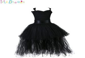 Girl Black Halloween Tutu Dress with Wings Gloves V Neck Kids Girls Evil Witch Carnival Party Costume Clothing For Pograf Y1905060164