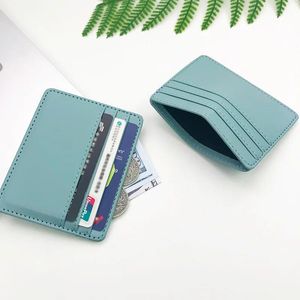 Halter 1PC PU Leder -ID -Kartenhalter Conplone Color Bank Kreditkartenbox Multi -Slot Slim Card Case Wallet Frauen Männer Visitenkarte Cover