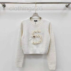 Women's Sweaters Designer short jumper female autumn and winter new season heavy industry small size pullover knit sweater female tide