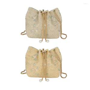Вечерние сумки модная сумка для соломенного ведра сумочка на плечах для совершения покупок и мероприятий на свежем воздухе