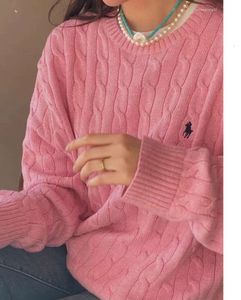 Tröja kvinnors tröjor stickade broderier kvinnor långärmad stickkläder pullover jumprt kvinnliga kläder fasta män rosa grå tops888777