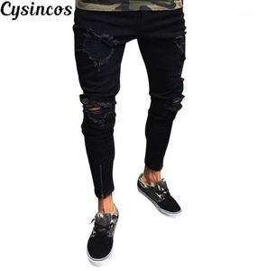 Men039s Pants Cysincos Men Cool Designer Brand Black Jeans Skinny Ripped Destrowed Stretch Slim Fit Hop Male Jens2845629