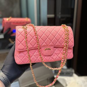 Vintage Double Flap Women Crossbody Designer Bag Embossed Letter Caviar Leather Quilted Shoulder Bag Luxury Handbag Gold Hardware Trend Card Holder Key Pouch 25CM