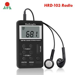 Connettori Hanrongda HRD103 AM FM Digital Radio Digital 2 Banda Ricevitore stereo Mini Radio Pocket Radio Radio Radio con cuffie 1.5in Schermata LCD